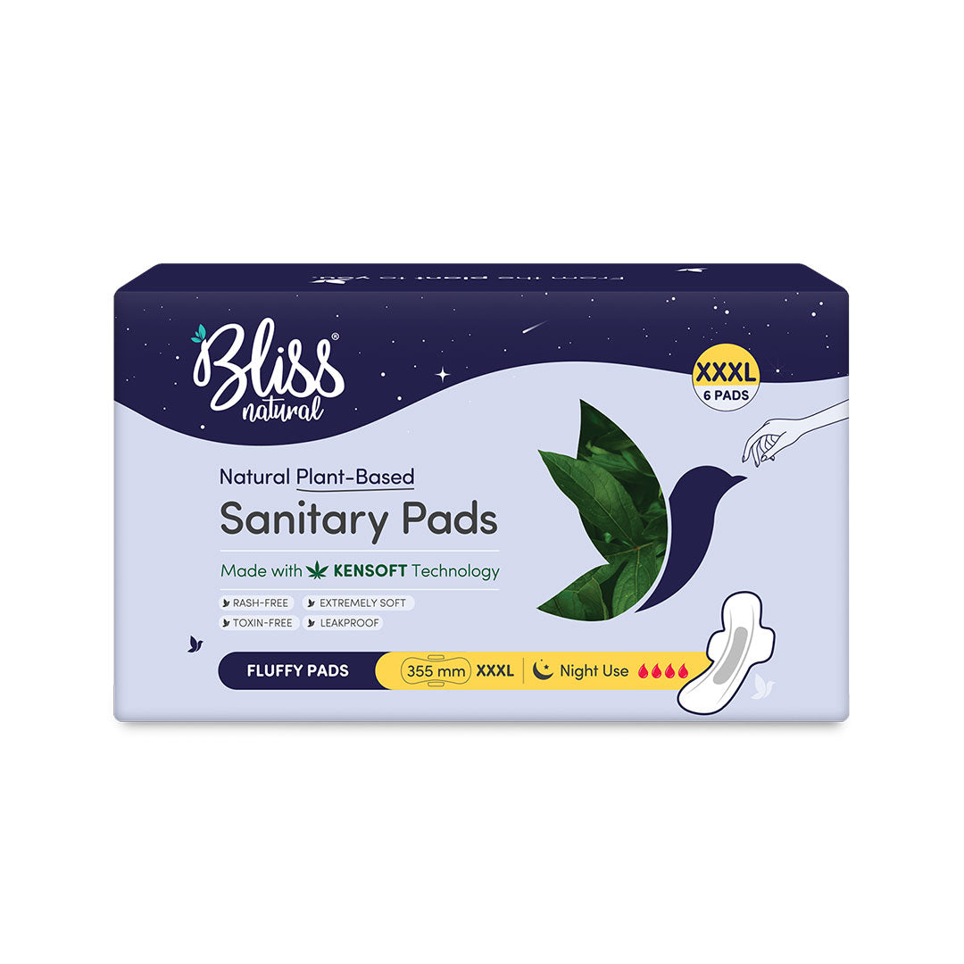 Buy Organic Sanitary Pads  Night Pads - XXXL Fluffy (Pack of 6) - Bliss  Pads