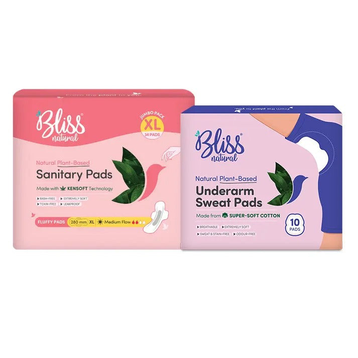 Bliss Organic Sanitary Pads XL and sweatpad pack of 10